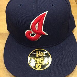 New Era Cleveland Indians 59Fifty On Field Fitted Hat Made In USA Vintage Size 7